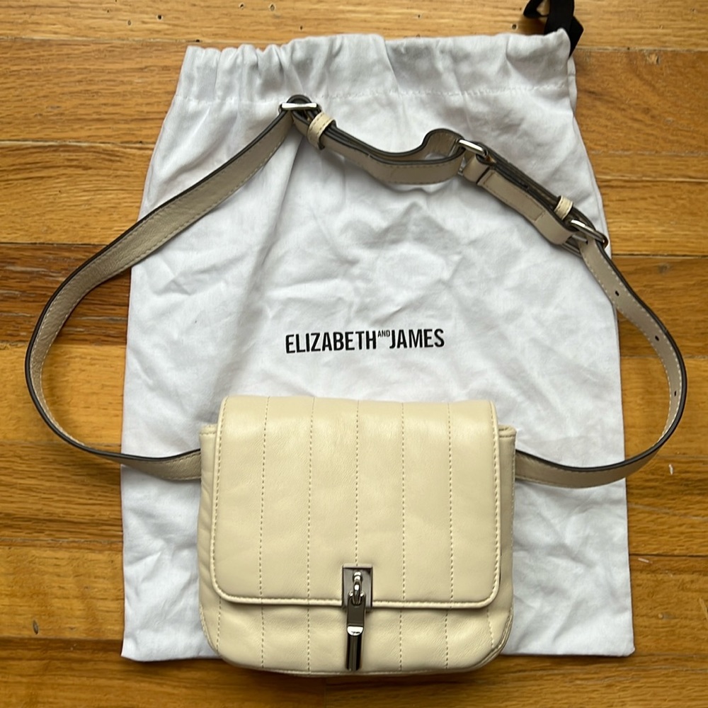 Elizabeth and James Leather Waist/Crossbody belt bag. Off white